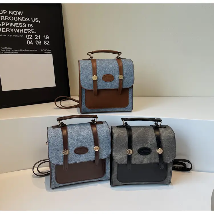 Women's 2024 Winter Shoulder Bag Blue Brown — feature 18