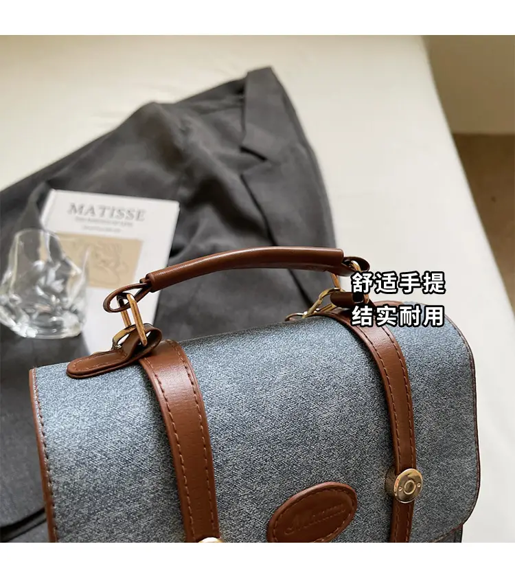 Women's 2024 Winter Shoulder Bag Blue Brown — feature 5