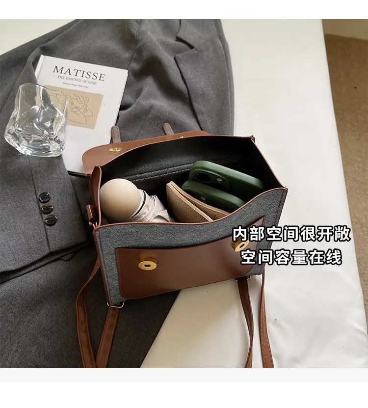 Women's 2024 Winter Shoulder Bag Blue Brown — feature 8