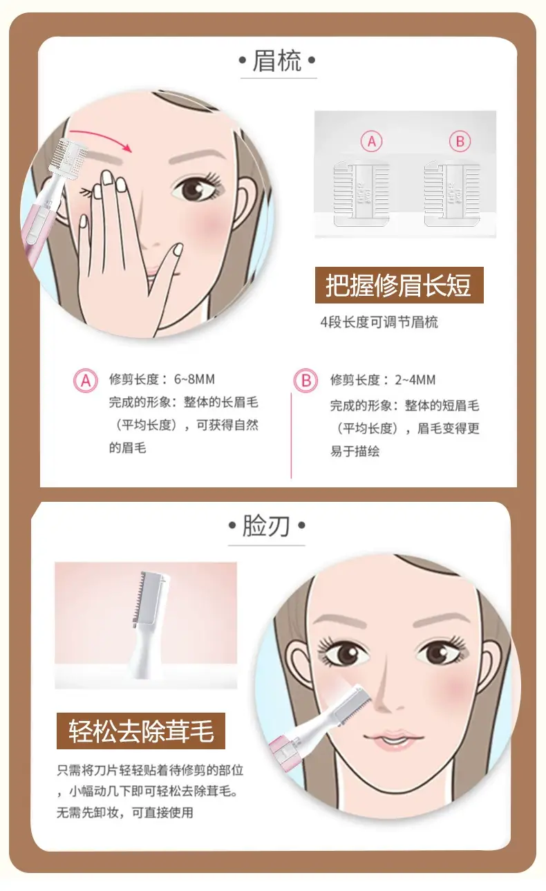 Pink Electric Eyebrow Trimmer for Women & Men — feature 12