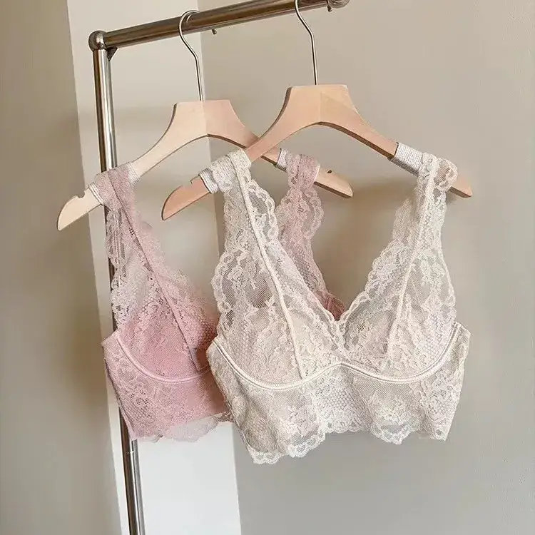 Big Chest Small Underwear Women's French Lace Back Vest