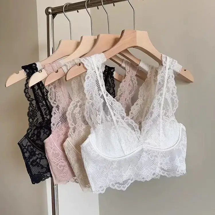 Big Chest Small Underwear Women's French Lace Back Vest