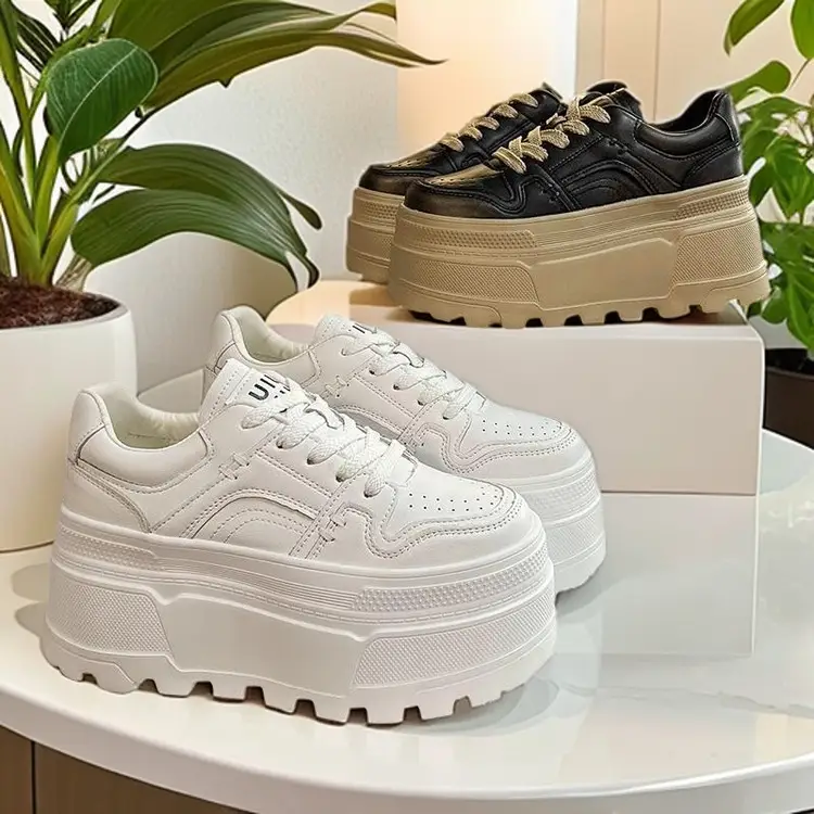 Thick bottom small white shoes with skirt 2025 spring new small height platform shoes light casual sports shoes - Image 4