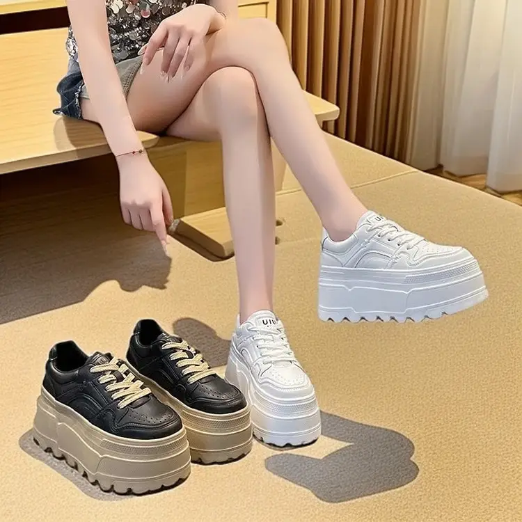 Thick bottom small white shoes with skirt 2025 spring new small height platform shoes light casual sports shoes - Image 5
