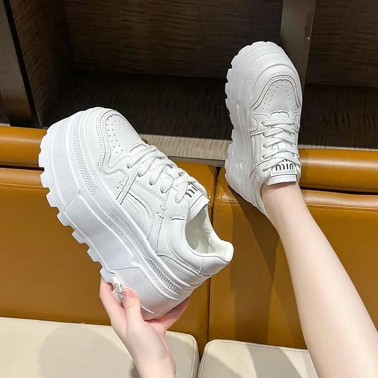 Thick bottom small white shoes with skirt 2025 spring new small height platform shoes light casual sports shoes — feature 10