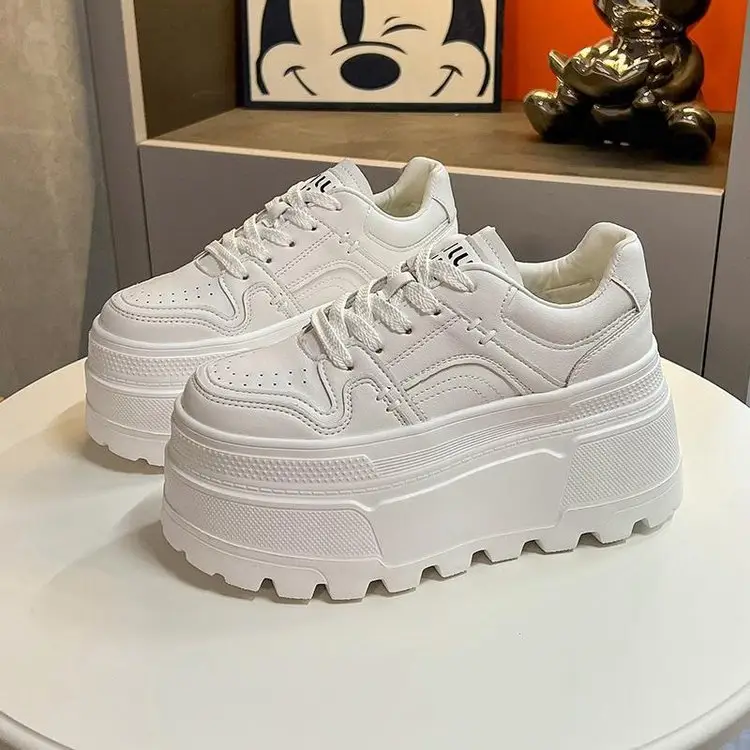 Thick bottom small white shoes with skirt 2025 spring new small height platform shoes light casual sports shoes — feature 11
