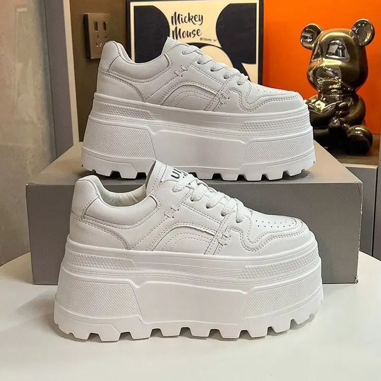 Thick bottom small white shoes with skirt 2025 spring new small height platform shoes light casual sports shoes — feature 12