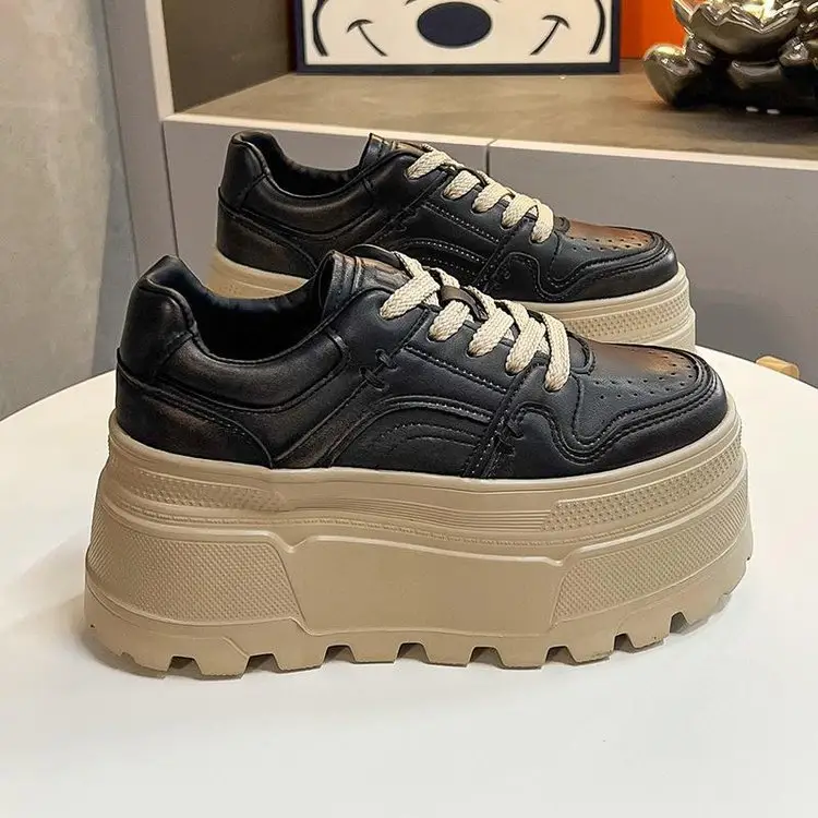 Thick bottom small white shoes with skirt 2025 spring new small height platform shoes light casual sports shoes — feature 13