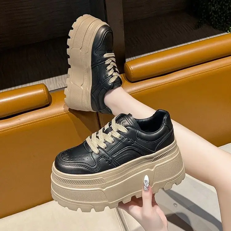 Thick bottom small white shoes with skirt 2025 spring new small height platform shoes light casual sports shoes — feature 17