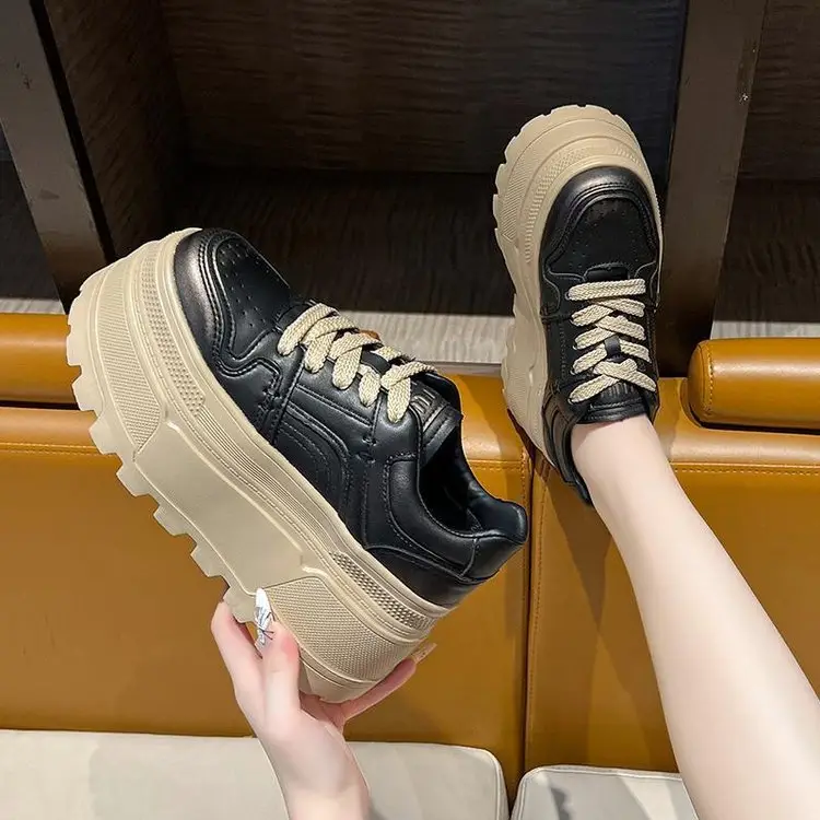Thick bottom small white shoes with skirt 2025 spring new small height platform shoes light casual sports shoes — feature 18