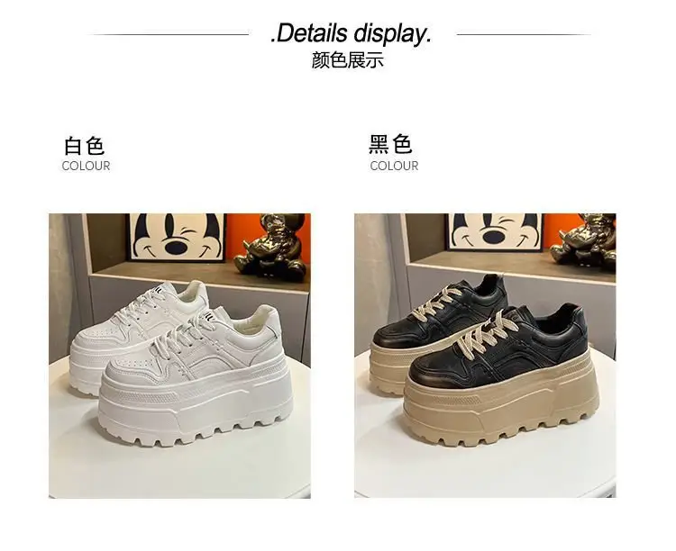 Thick bottom small white shoes with skirt 2025 spring new small height platform shoes light casual sports shoes — feature 3