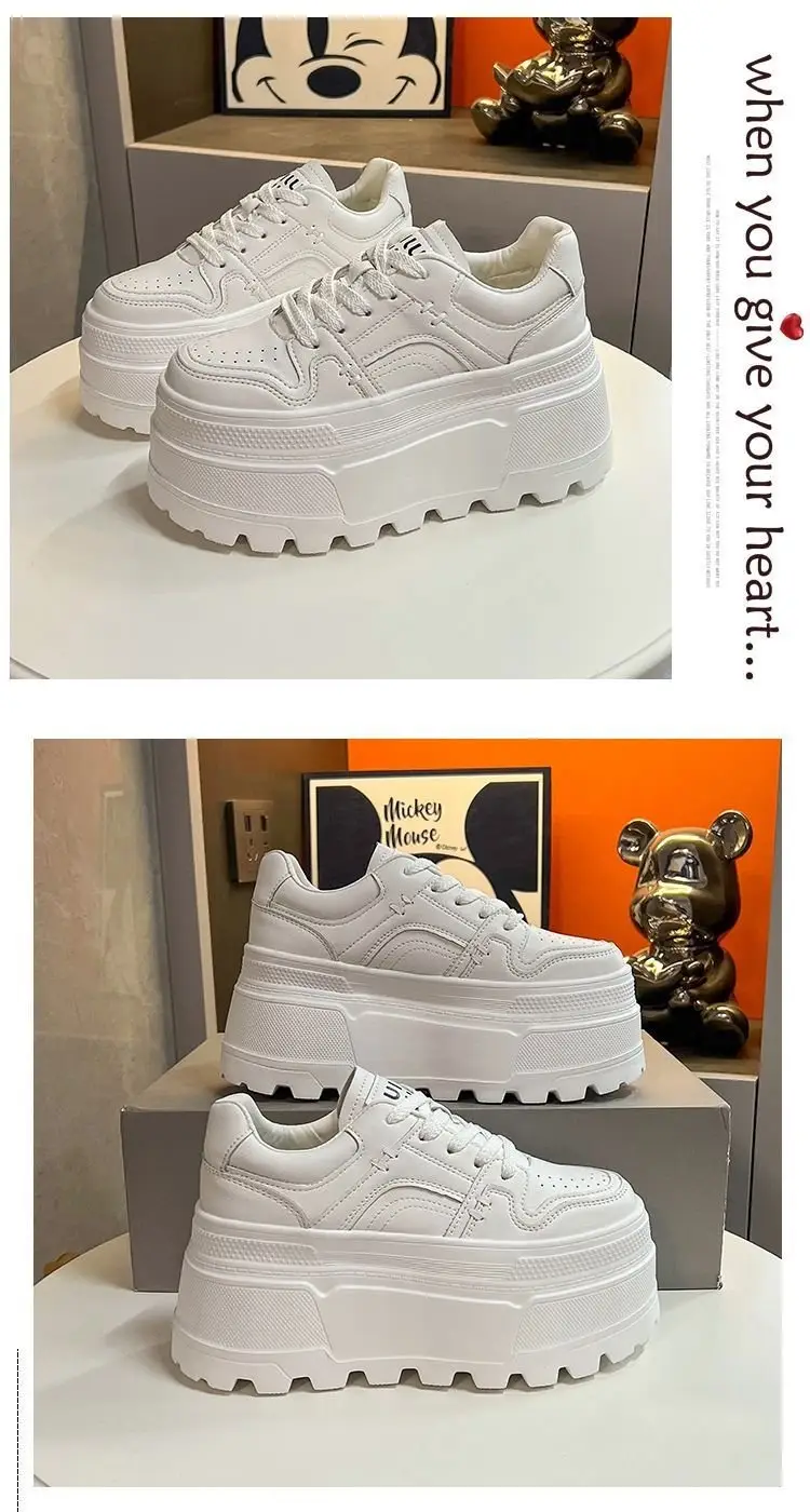 Thick bottom small white shoes with skirt 2025 spring new small height platform shoes light casual sports shoes — feature 4