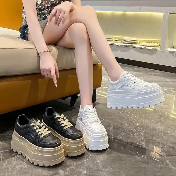 Thick bottom small white shoes with skirt 2025 spring new small height platform shoes light casual sports shoes — feature 6