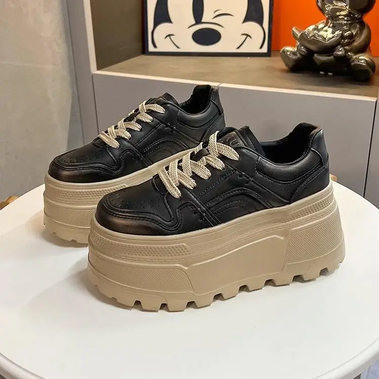 Thick bottom small white shoes with skirt 2025 spring new small height platform shoes light casual sports shoes — feature 8