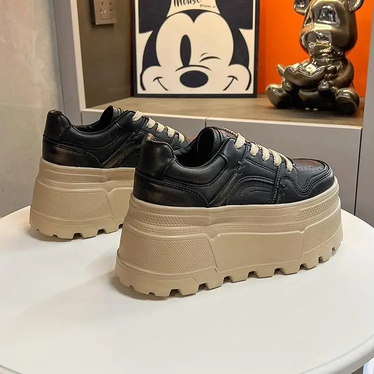 Thick bottom small white shoes with skirt 2025 spring new small height platform shoes light casual sports shoes — feature 9