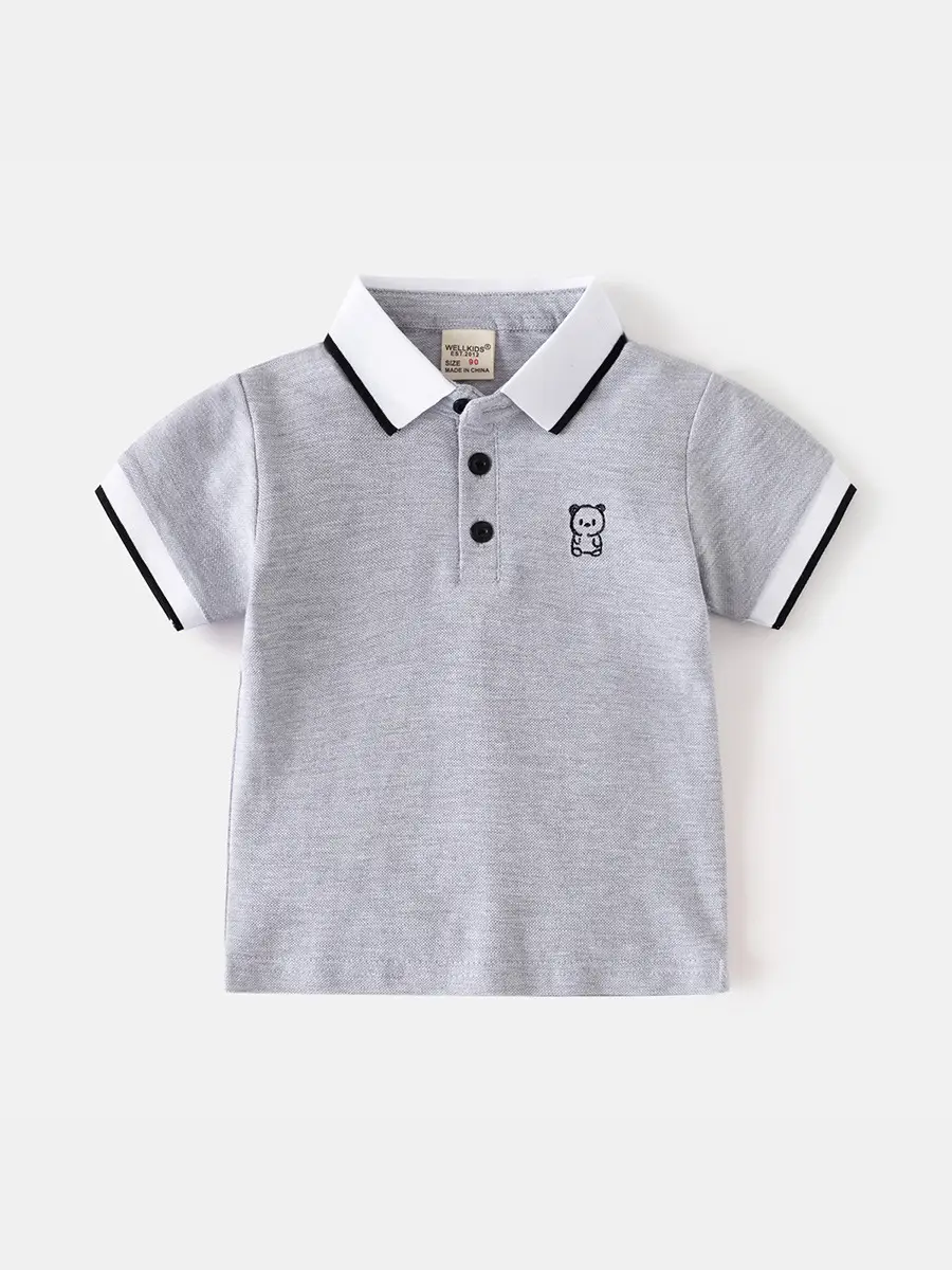 Kids Polo T-Shirt Grey 2026 New Style - Image 6