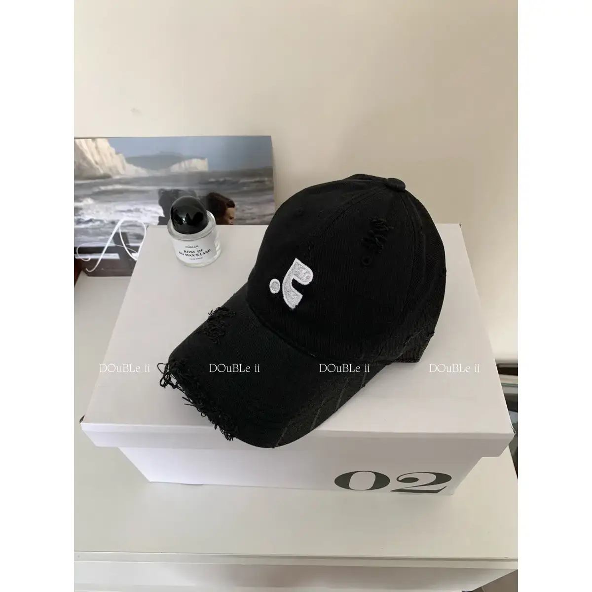Double II Hooded Baseball Hat Brown Ripped - Image 6