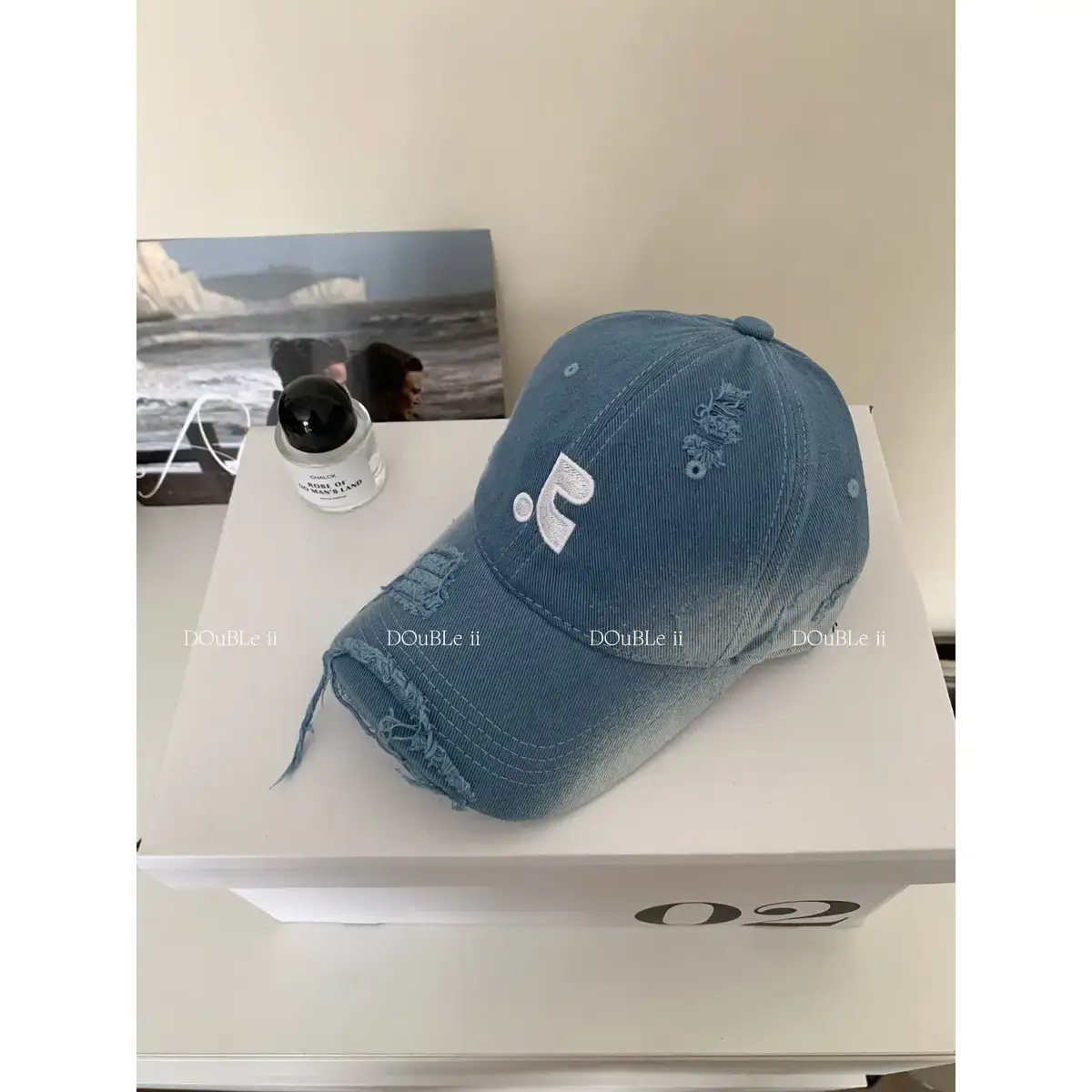 Double II Hooded Baseball Hat Brown Ripped - Image 8