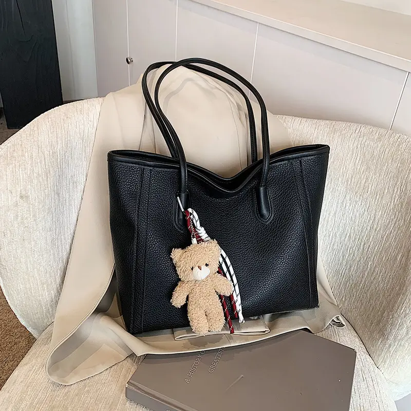 Women's Large Capacity Tan Tote Bag Shoulder Handbag - Image 13