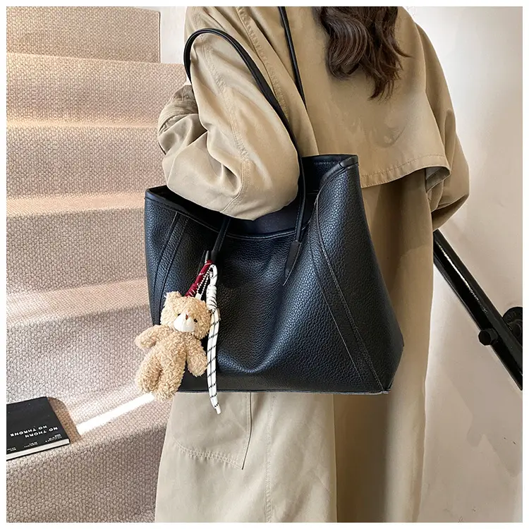 Women's Large Capacity Tan Tote Bag Shoulder Handbag — feature 19