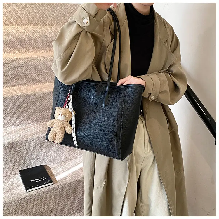 Women's Large Capacity Tan Tote Bag Shoulder Handbag — feature 20