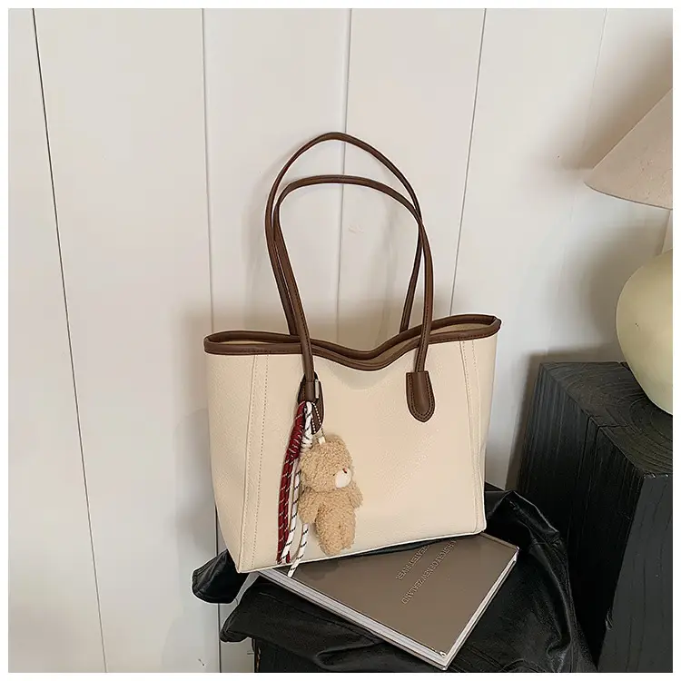 Women's Large Capacity Tan Tote Bag Shoulder Handbag — feature 23