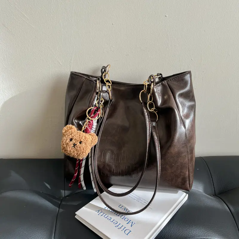 Black Cute Bear Tassel Shoulder Bag for Girls - Image 7