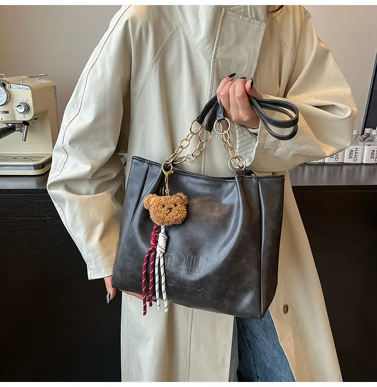 Black Cute Bear Tassel Shoulder Bag for Girls — feature 11