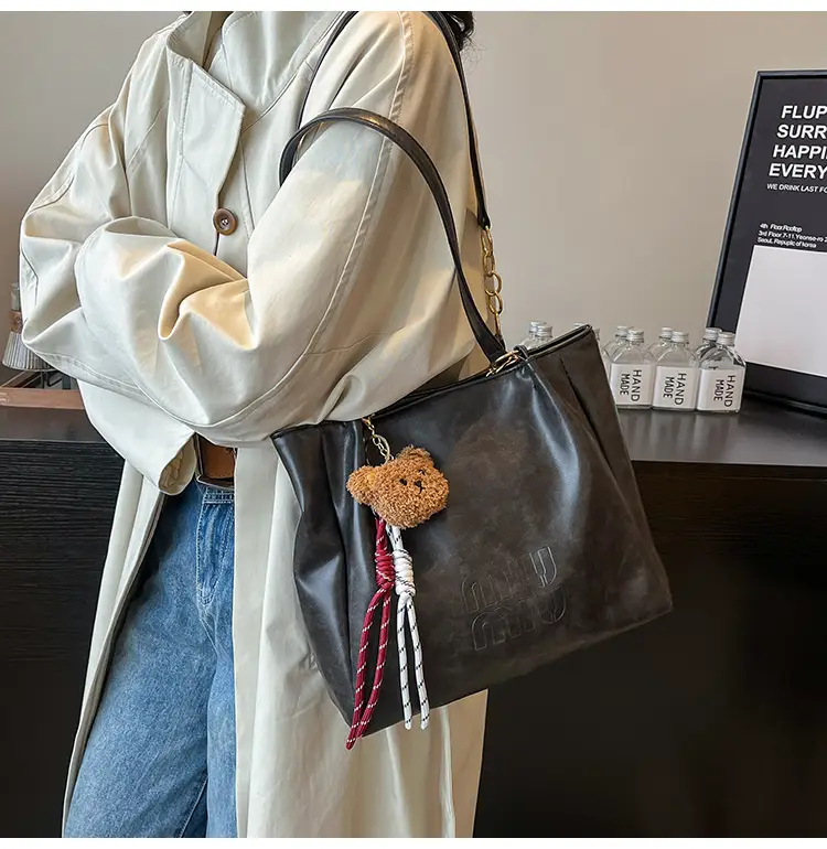 Black Cute Bear Tassel Shoulder Bag for Girls — feature 12
