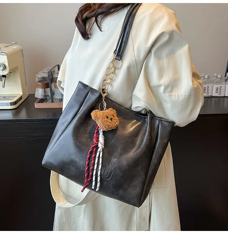 Black Cute Bear Tassel Shoulder Bag for Girls — feature 13