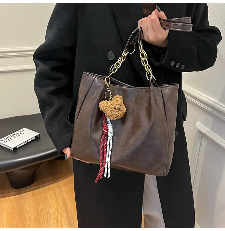 Black Cute Bear Tassel Shoulder Bag for Girls — feature 5