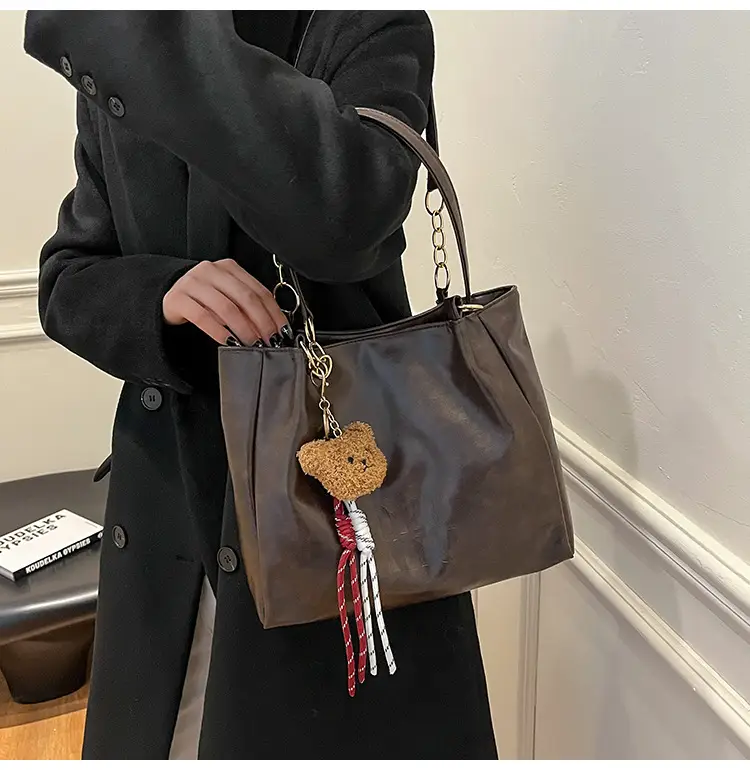 Black Cute Bear Tassel Shoulder Bag for Girls — feature 7