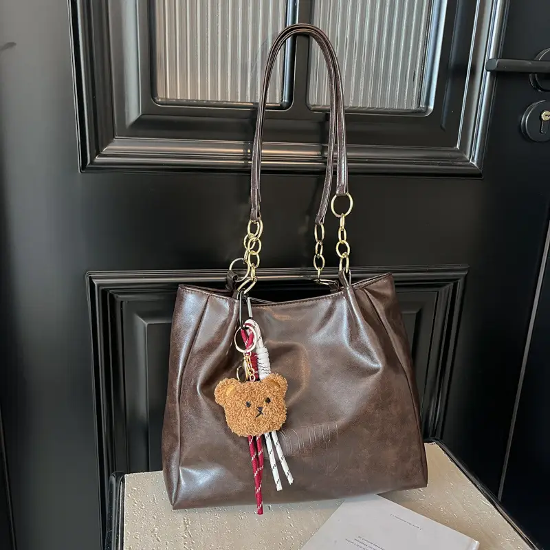 Black Cute Bear Tassel Shoulder Bag for Girls - Image 5