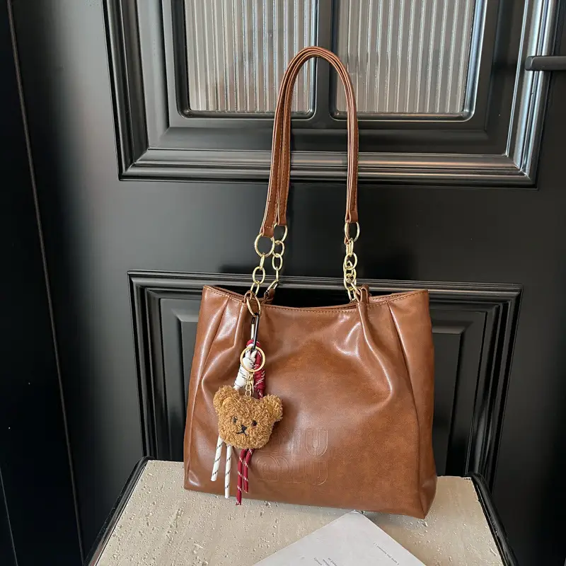Black Cute Bear Tassel Shoulder Bag for Girls - Image 6