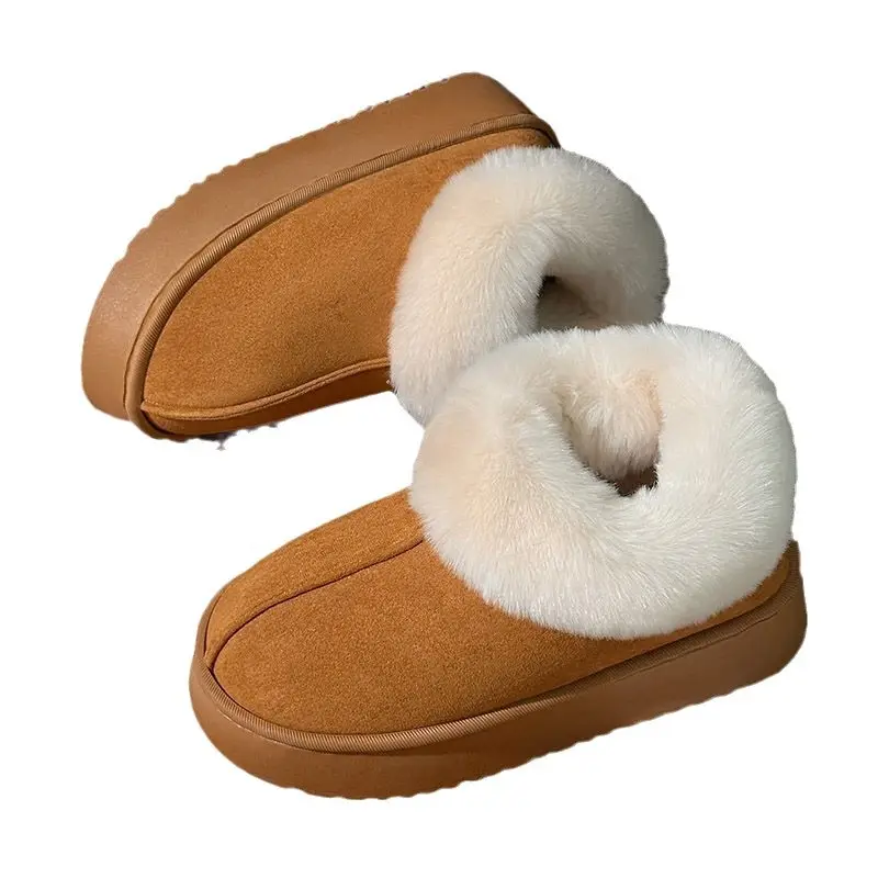 Cotton Slippers Women's Autumn and Winter 2024 New Indoor Home Warm Thick Sole Non-Slip Dirt-Resistant Plush Cotton Shoes - Image 7