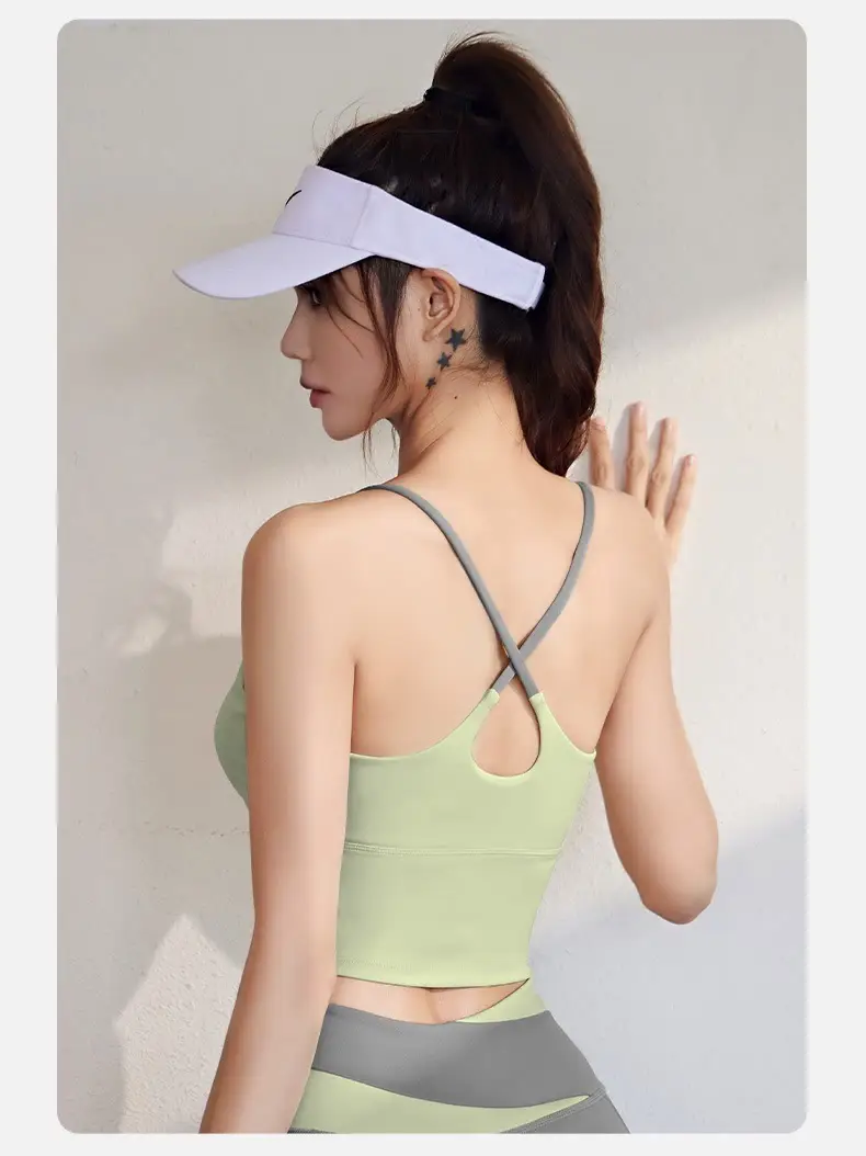 Naked Sports Vest High-elastic Belt Chest Pad Fixed Cup Shockproof Yoga Bra Fitness Underwear for Women — feature 17
