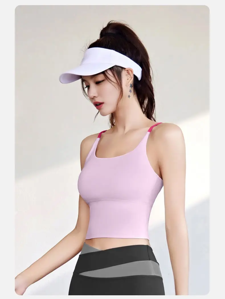 Naked Sports Vest High-elastic Belt Chest Pad Fixed Cup Shockproof Yoga Bra Fitness Underwear for Women — feature 18