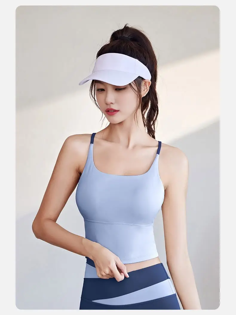 Naked Sports Vest High-elastic Belt Chest Pad Fixed Cup Shockproof Yoga Bra Fitness Underwear for Women — feature 20
