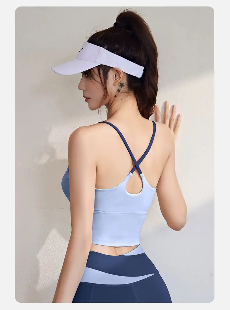 Naked Sports Vest High-elastic Belt Chest Pad Fixed Cup Shockproof Yoga Bra Fitness Underwear for Women — feature 21