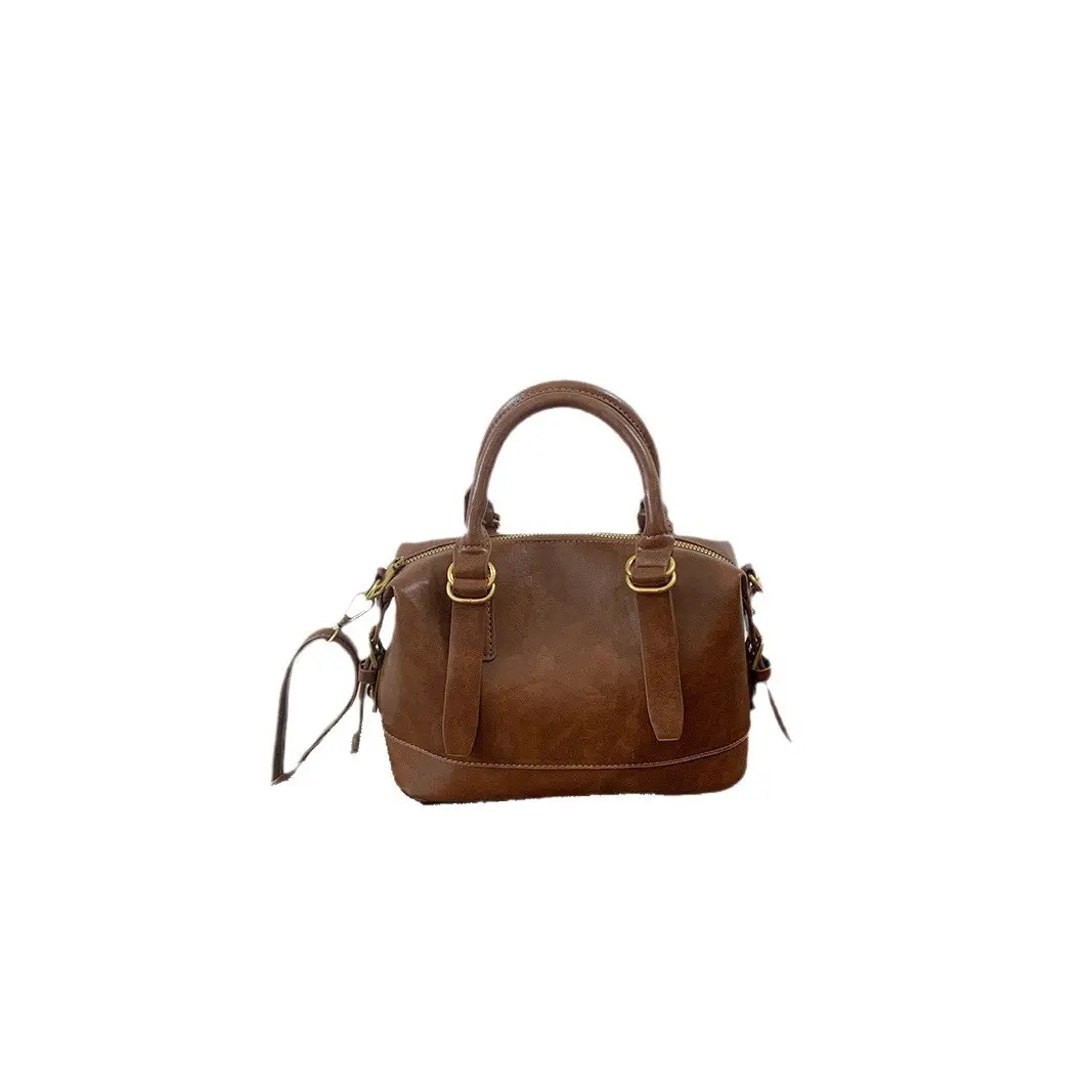 Women Retro Brown Bowling Bag Shoulder Crossbody 2026 - Image 8