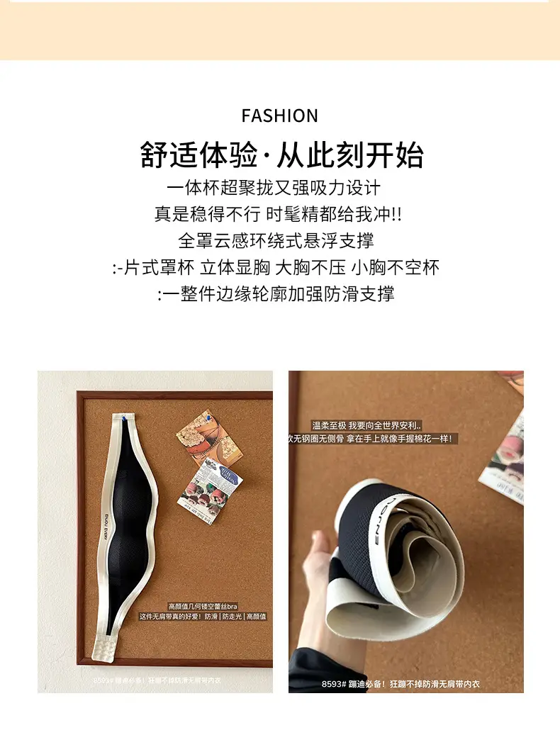 Traceless Strapless Underwear Women Small Chest Gathering Anti-Sagging — feature 2