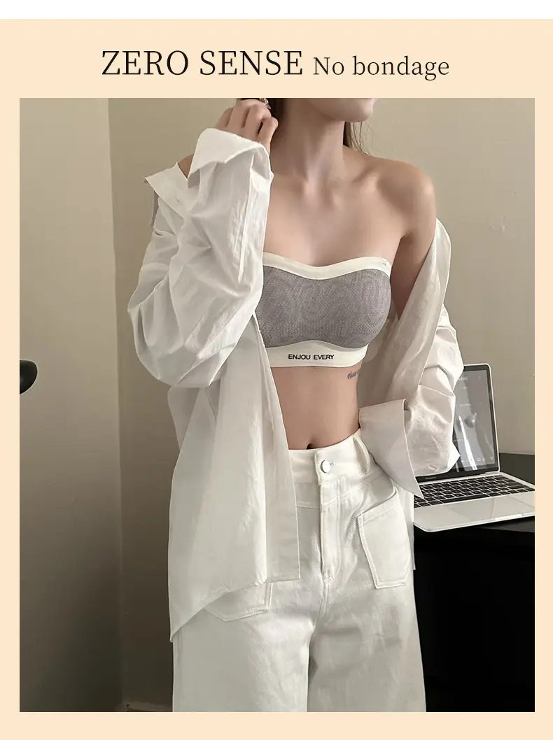 Traceless Strapless Underwear Women Small Chest Gathering Anti-Sagging — feature 3