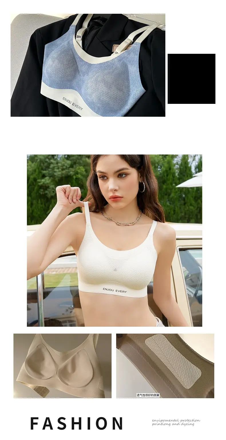 Women's Jelly Stitching Non-Rimmed Bra White — feature 10