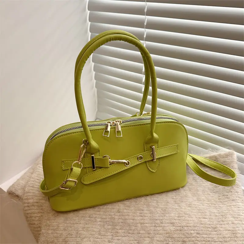 Light Grey Retro Shell Bag for Women 2024 Winter - Image 9
