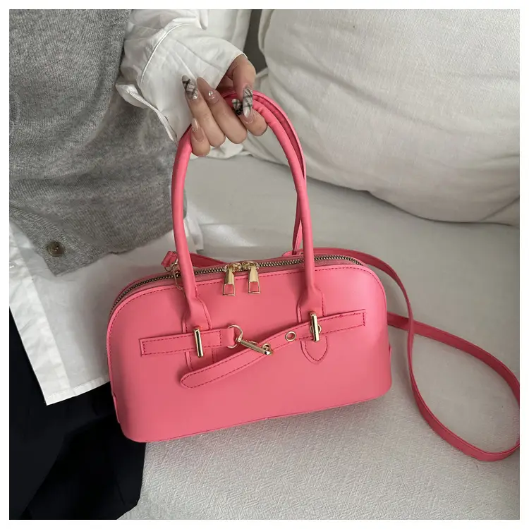 Light Grey Retro Shell Bag for Women 2024 Winter — feature 19
