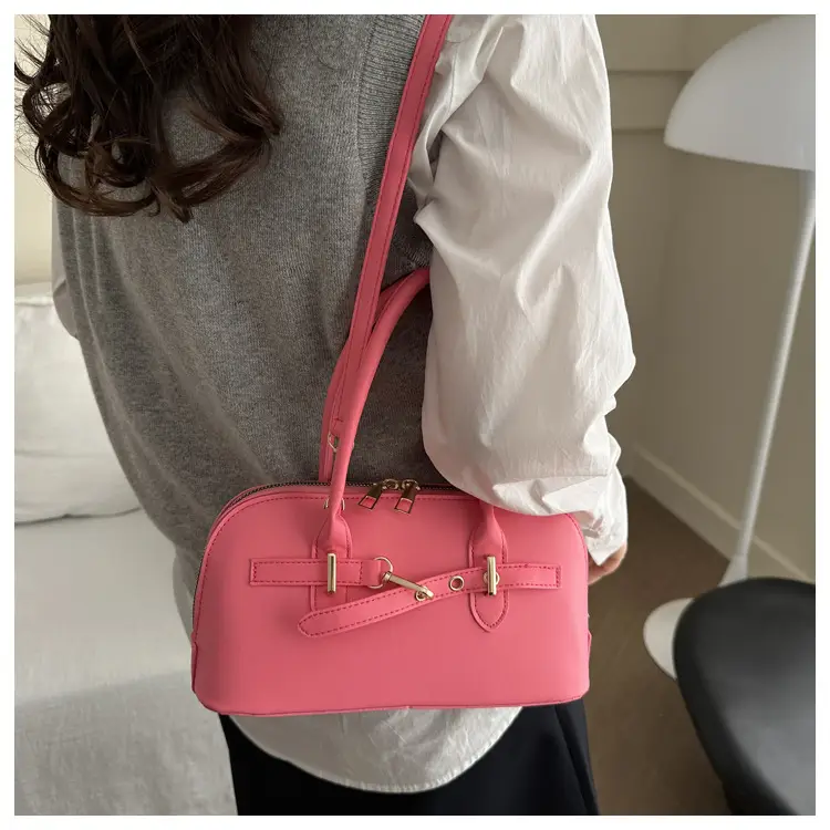 Light Grey Retro Shell Bag for Women 2024 Winter — feature 20