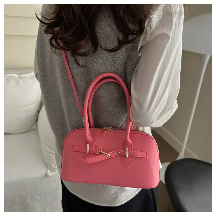 Light Grey Retro Shell Bag for Women 2024 Winter — feature 21