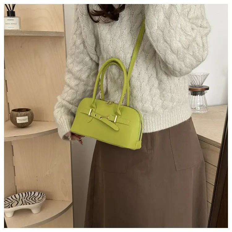 Light Grey Retro Shell Bag for Women 2024 Winter — feature 25