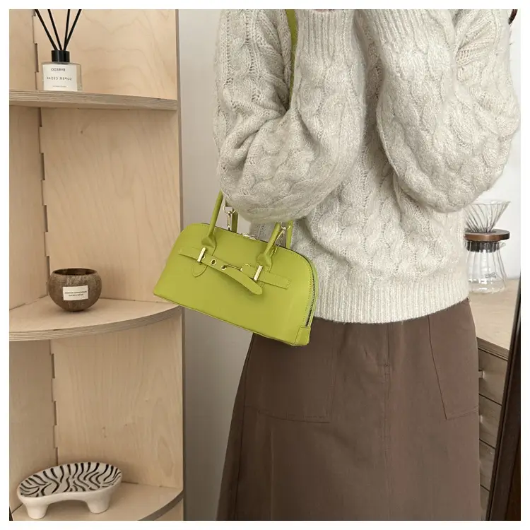 Light Grey Retro Shell Bag for Women 2024 Winter — feature 26