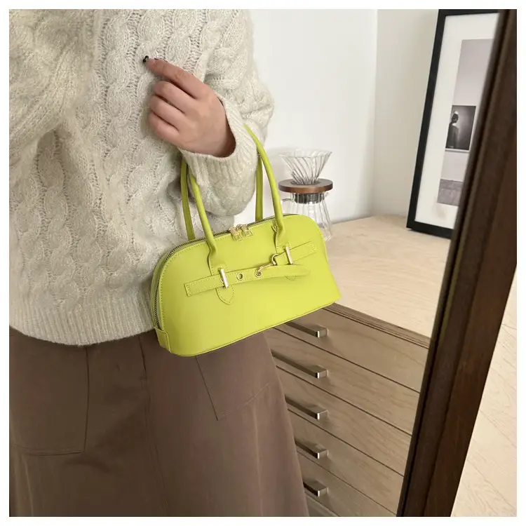 Light Grey Retro Shell Bag for Women 2024 Winter — feature 27